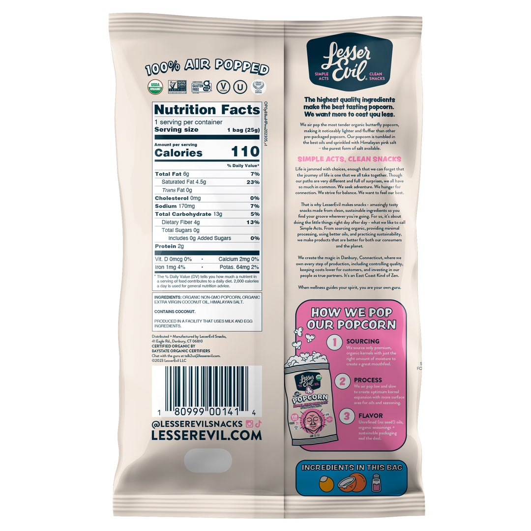 Lesserevil Popcorn Himalayan Pink Salt-0.88 oz.-18/Case