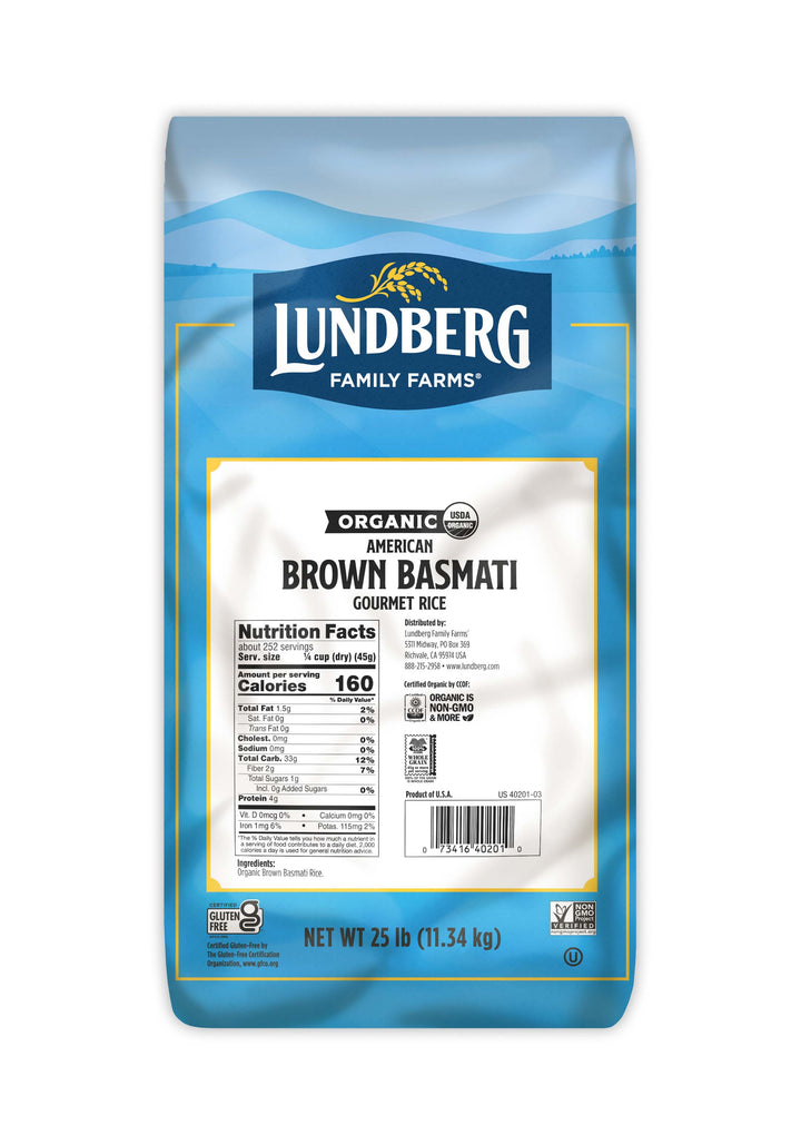 Lundberg Family Farms Organic American Brown Basmati Rice-25 lb.