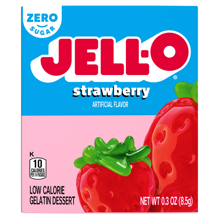 Jell-O Sugar Free Strawberry Flavored Gelatin Mix-0.3 oz.-24/Case