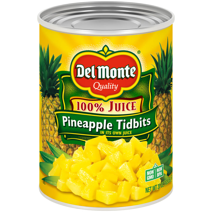 Del Monte Pineapple Tidbits In Juice-20 oz.-12/Case