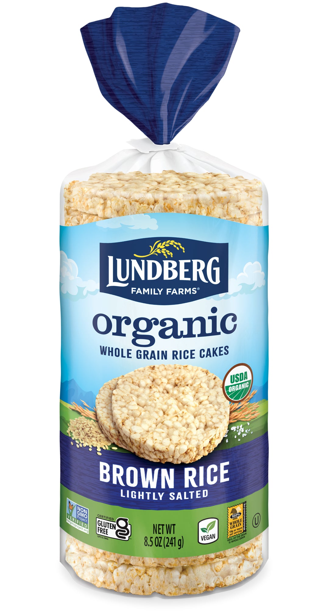 Lundberg Family Farms Brown Rice Cakes Lightly Salted-8.5 oz.-6/Case