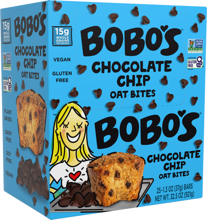 Bobo's Oat Bars Chocolate Chip Bites-1.3 oz.-25/Box-3/Case