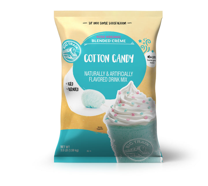 Big Train Kidz Kreamz Cotton Candy Drink Mix-3.5 lb.-5/Case