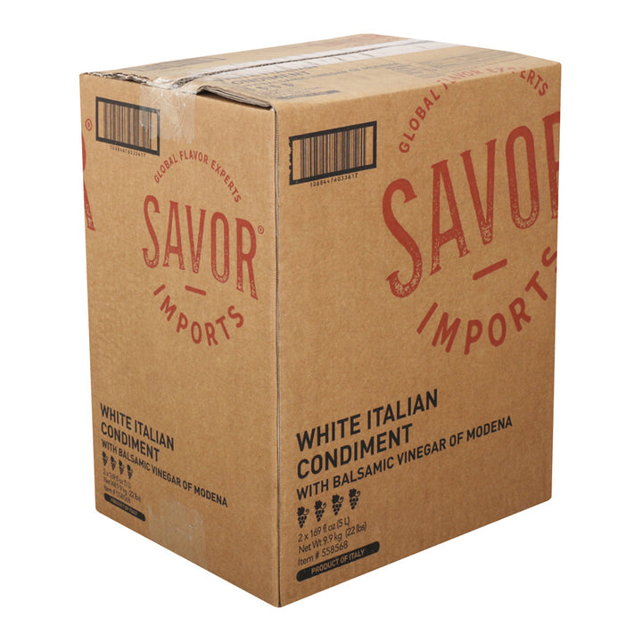 Savor Imports White Italian Condiment With Balsamic Vinegar Bulk-5 Liter-2/Case