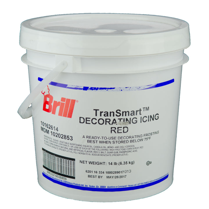 Brill Decorating Icing Red Transmart Pail-14 lb.-1/Case