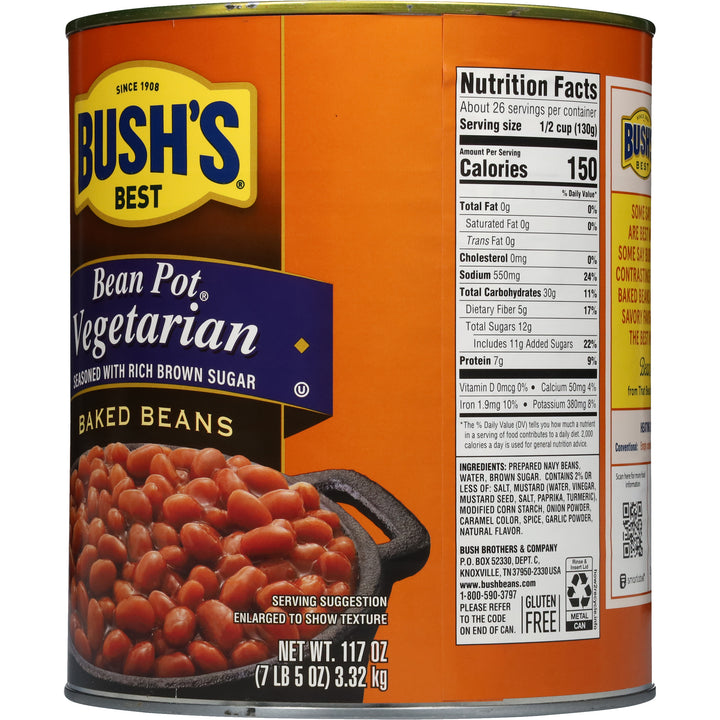 Bush's Best Vegetarian Baked Beans-117 oz.-6/Case