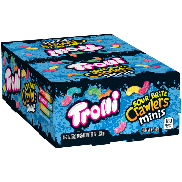 Trolli Minis Sour Brite Crawlers Gummy Candy-2 oz.-18/Box-8/Case