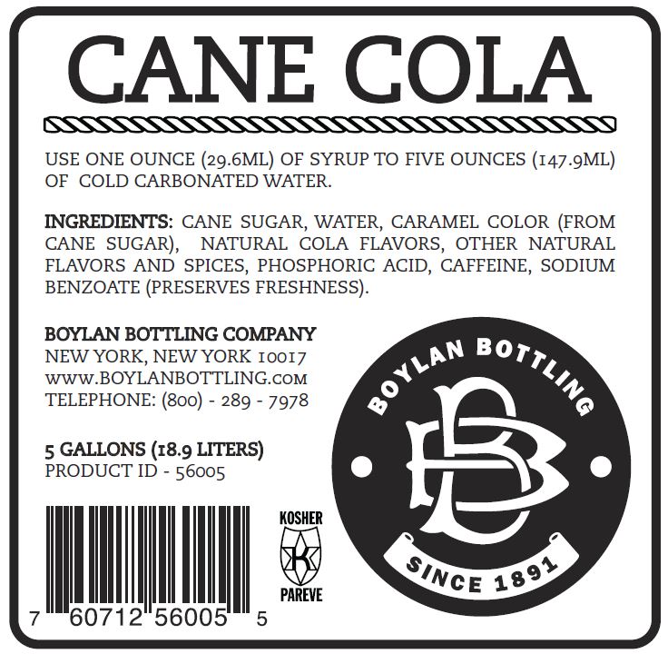 Boylan Bottling Bag-In-Box Cane Cola Soda-5 Gallon-1/Case