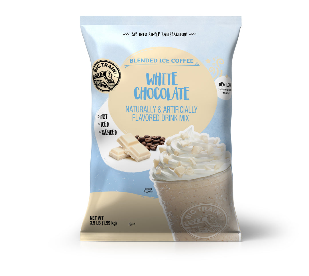 Big Train White Chocolate Latte Blended Iced Coffee Drink Mix-3.5 lb.-5/Case