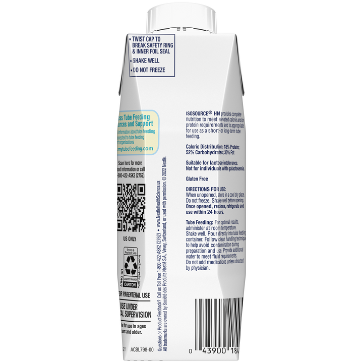 Isosource Hn Malnutrition High Cal High Nitro Liquid Formula-8.45 fl oz.-24/Case