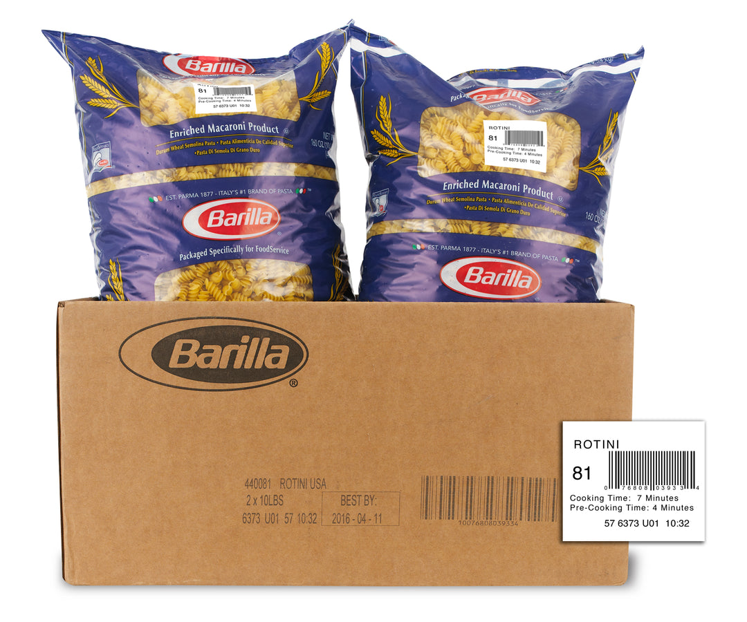 Barilla Rotini Pasta-160 oz.-2/Case