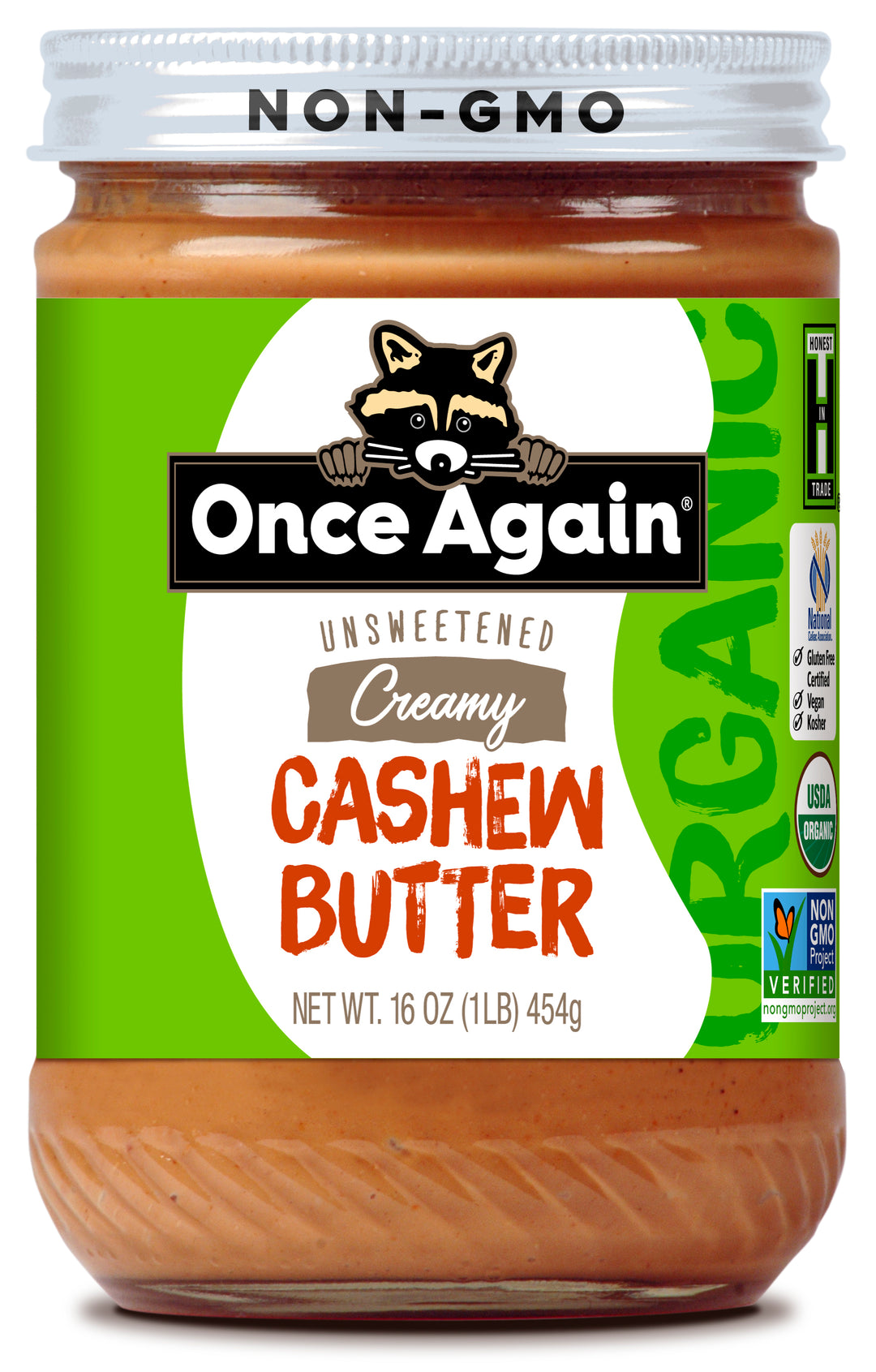 Once Again Nut Butter Organic Cashew Butter-16 oz.-6/Case
