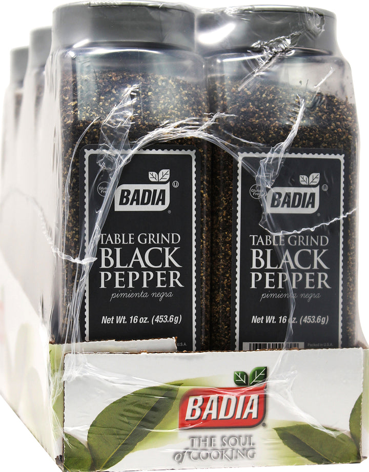 Badia Black Pepper Table Grind Rollermill-16 oz.-6/Case