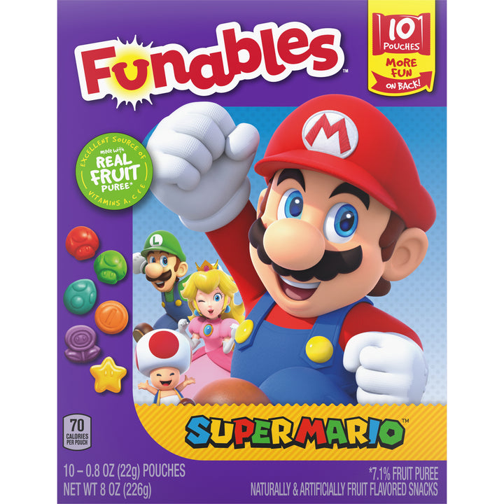Ferrara Funables Super Mario Fruit Snacks-8 oz.-8/Case