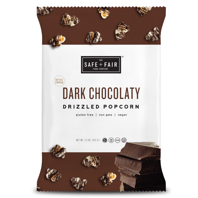 Safe + Fair Chocolate Drizzled Popcorn-7.5 oz.-5/Case