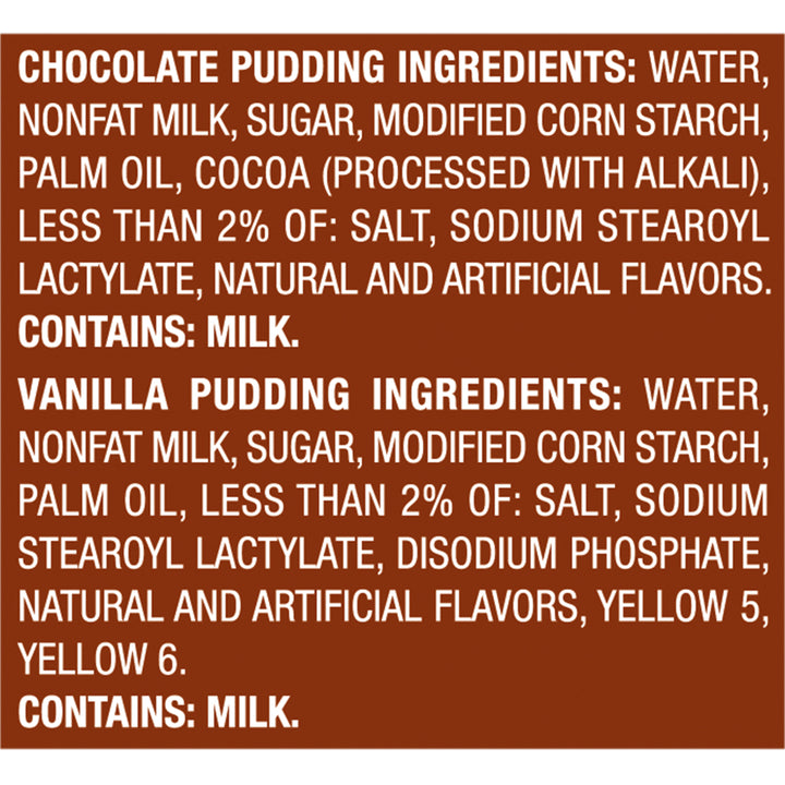 Snack Pack Pudding Chocolate Vanilla Family Pack-3.25 oz.-6/Case
