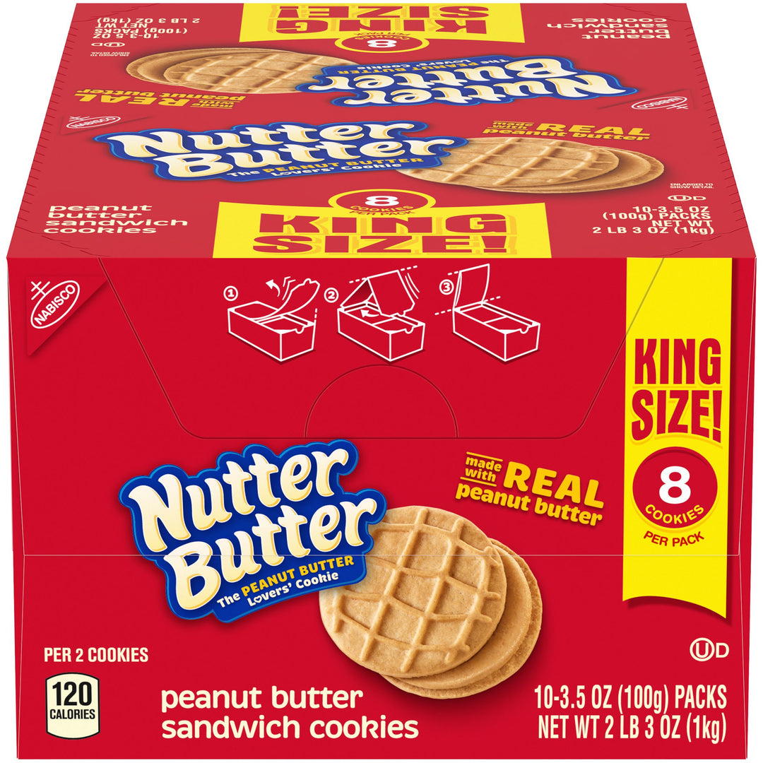 Nutter Butter King Size Nutterbutter Cookies-3.5 oz.-10/Box-2/Case