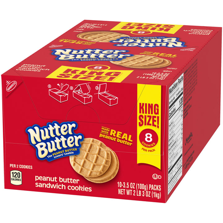 Nutter Butter King Size Nutterbutter Cookies-3.5 oz.-10/Box-2/Case