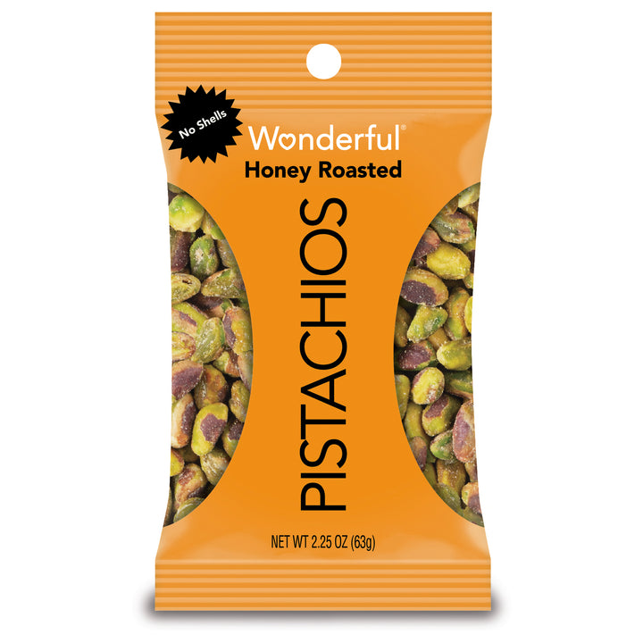 Wonderful Pistachios No Shell Honey Roasted Pistachios-2.25 oz.-8/Box-3/Case
