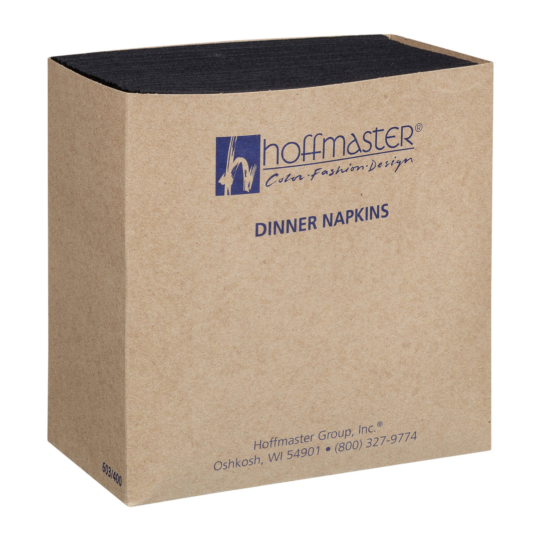Hoffmaster Linen-Like 16 Inch X 17 Inch Black Dinner Napkin-75 Each-4/Case