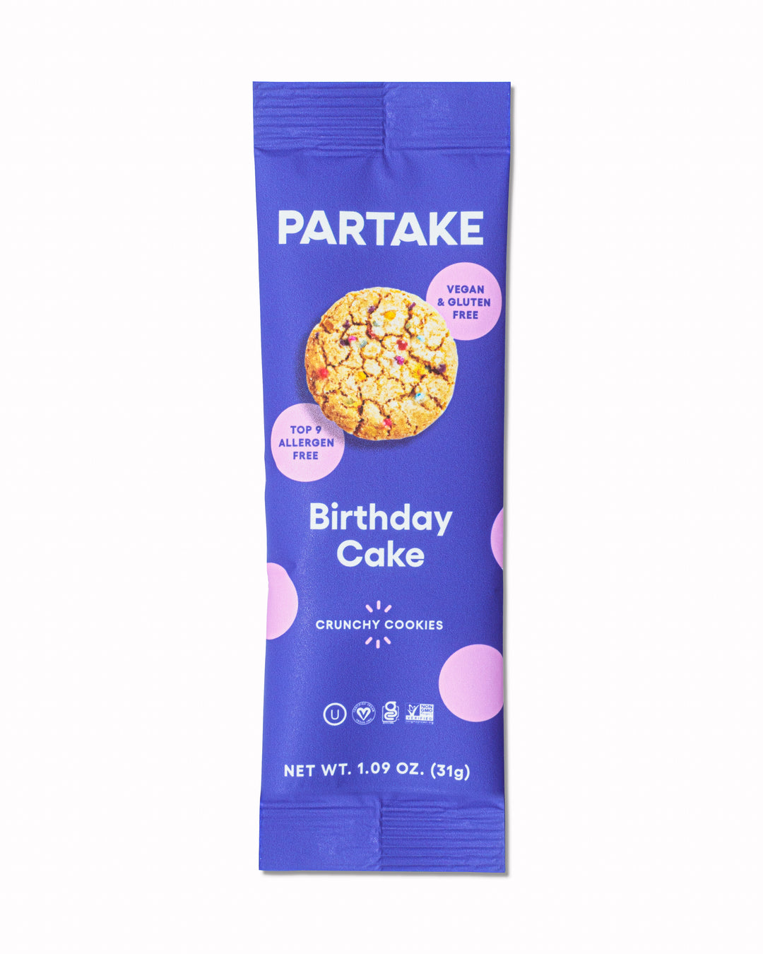 Partake Foods Crunchy Birthday Cake Cookies-1 oz.-24/Case