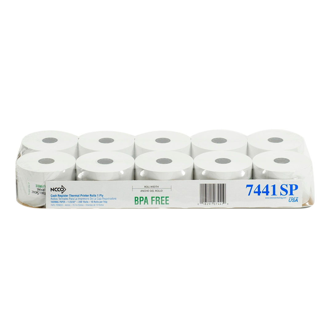 National Checking Register Thermal Roll 44Mm 1 Ply 1.75 1-50 Roll-50 Roll-1/Case