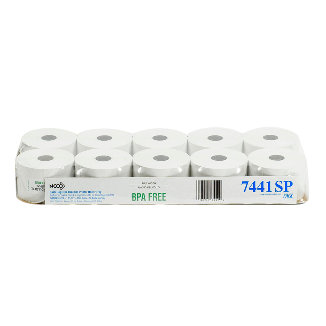 National Checking Register Thermal Roll 44Mm 1 Ply 1.75 1-50 Roll-50 Roll-1/Case