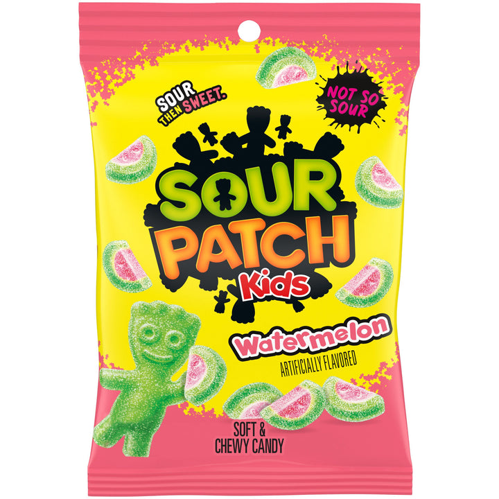 Sour Patch Kids Watermelon Candy Gummy Candy Peg Bag-8 oz.-12/Case