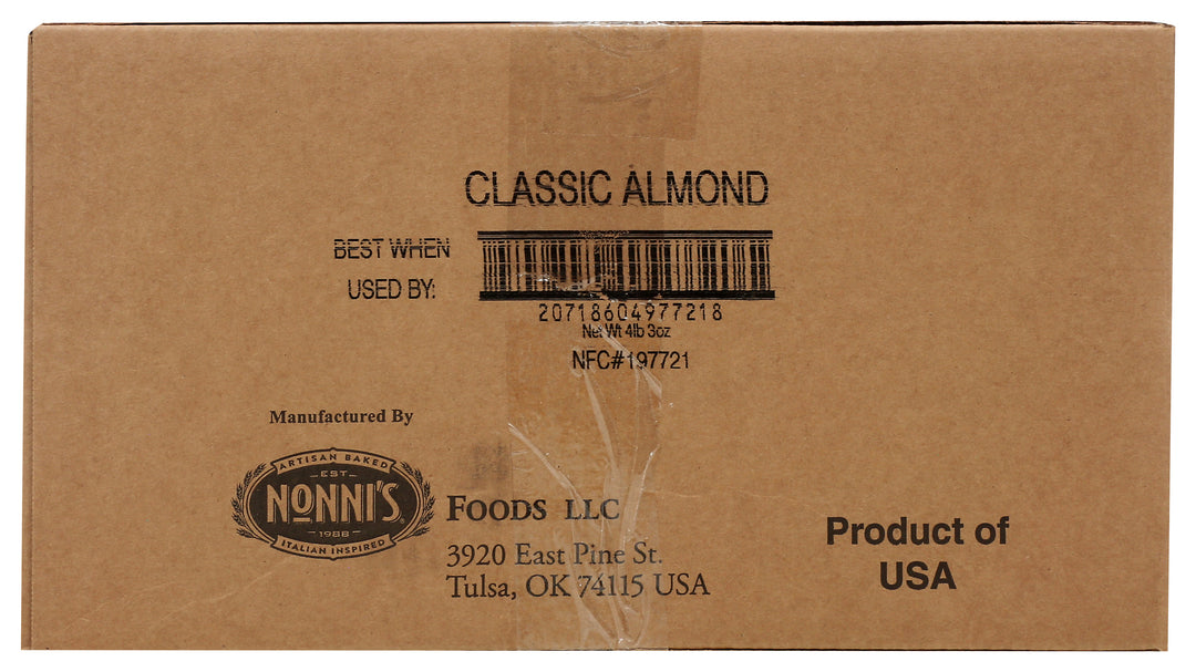Nonni's Almond Italian Cookie-25 Count-1/Box-4/Case