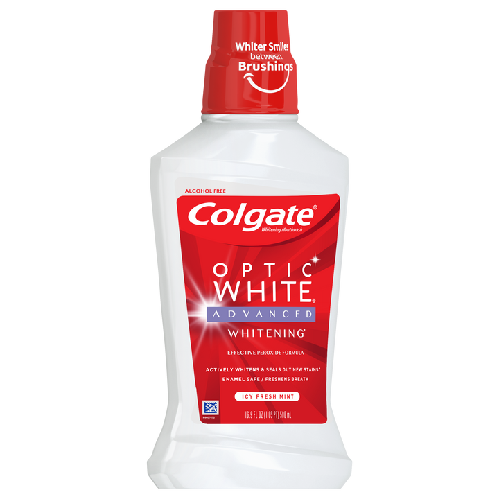 Colgate Optic White High Impact White Icy Fresh Mint Mouthwash-16 fl oz.s-6/Case