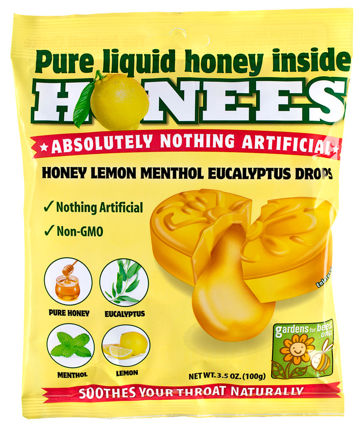 Honees Display Honey Lemon Cough Drops-20 Piece-12/Case
