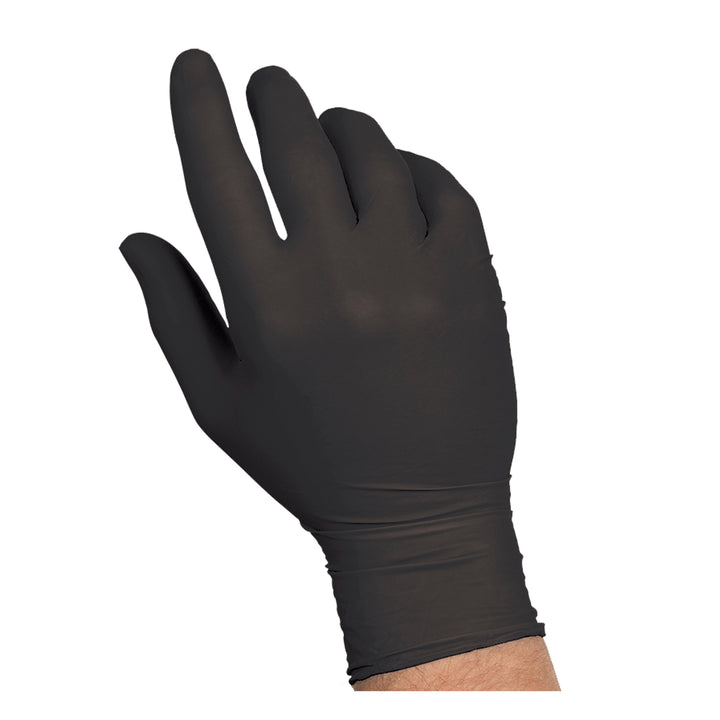 Handgards Naturalfit Nitrile Powder Free Black Large Glove-100 Each-100/Box-10/Case