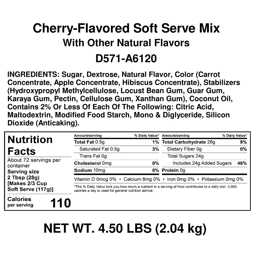 Dole Cherry Soft Serve Mix-4.5 lb.-4/Case