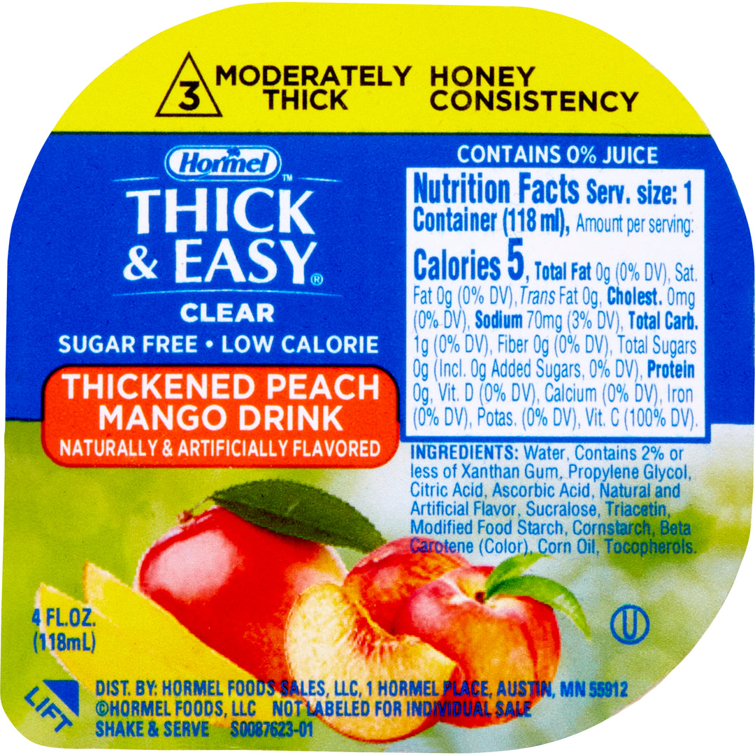 Thick & Easy Clear Sugar Free Iddsi Level 3 Peach Mango Honey-24 Count-1/Case