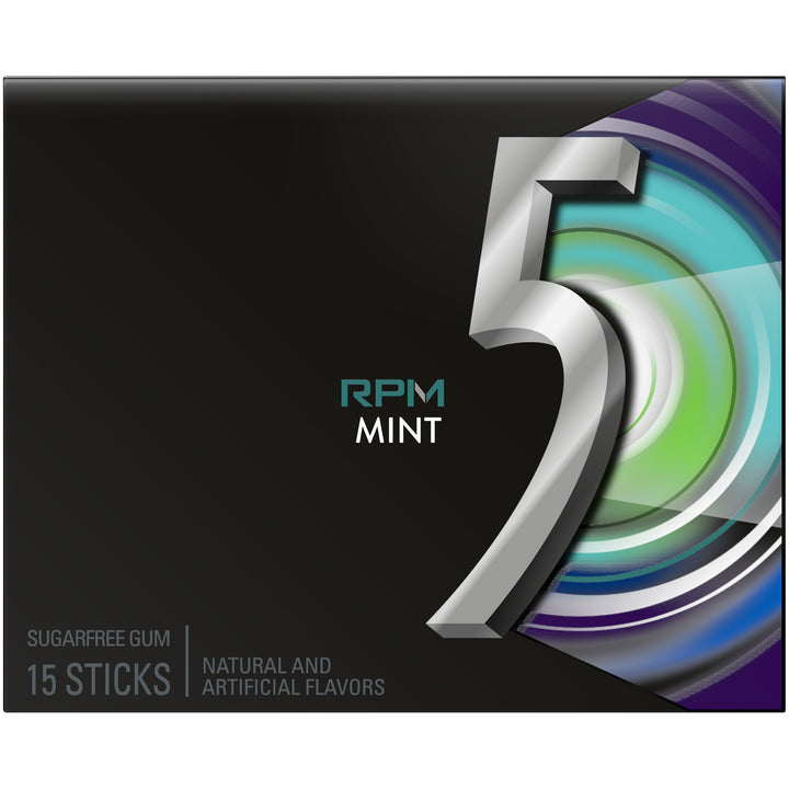 Five Single Serve Mint Gum-15 Piece-10/Box-12/Case