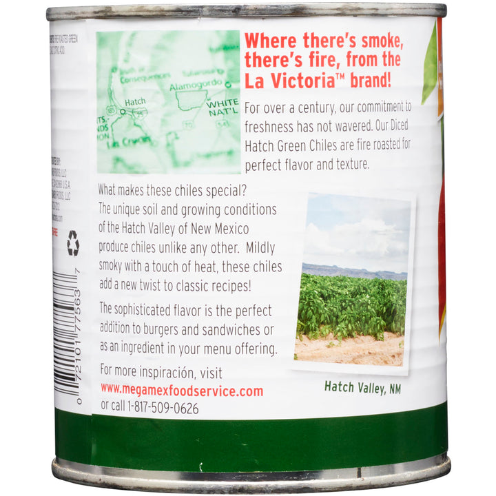 La Victoria Green Chile Diced Fire Roasted-27 oz.-12/Case