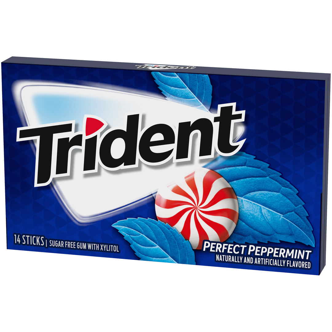 Trident Sugar Free-Peppermint Gum-14 Count-12/Box-12/Case