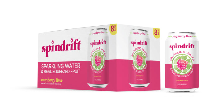 Spindrift Raspberry Lime Sparkling Water-12 fl oz.s-8/Box-3/Case