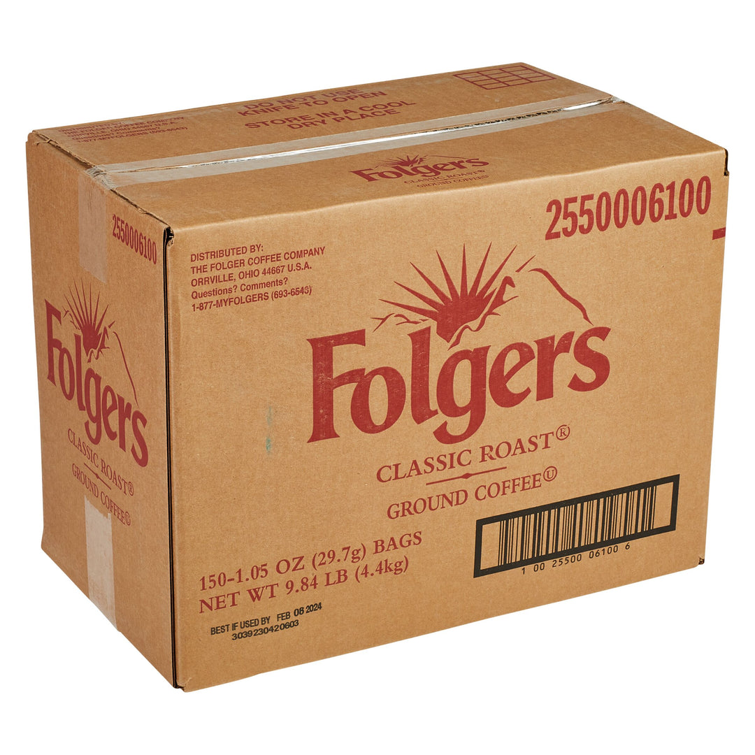 Folgers Caffeinated Fraction Regular Classic Roast Coffee-1.05 oz.-150/Case