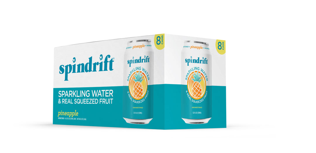 Spindrift Pineapple Flavored Sparkling Water-12 fl oz.-8/Box-3/Case