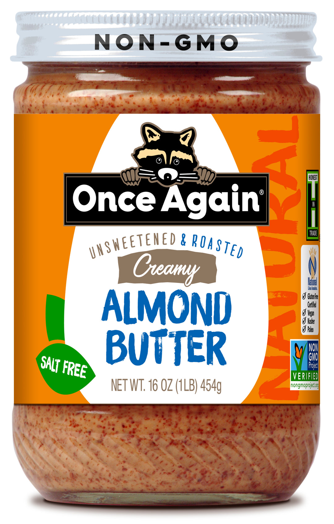 Once Again Nut Butter Smooth Almond Butter No Salt-16 oz.-6/Case