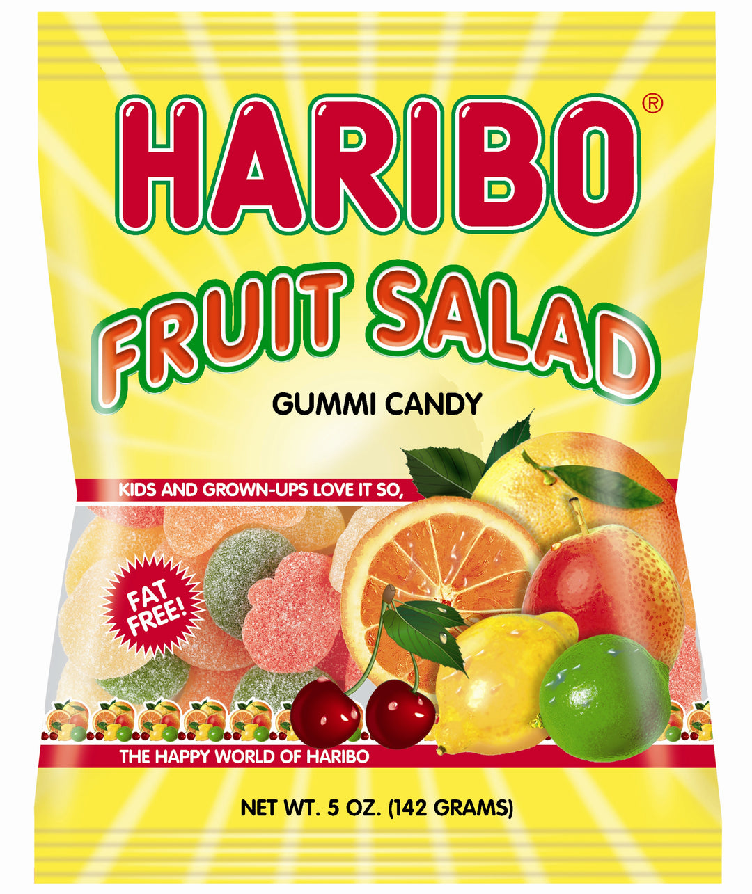 Haribo Confectionery Fruit Salad Gummy Candy-5 oz.-12/Case