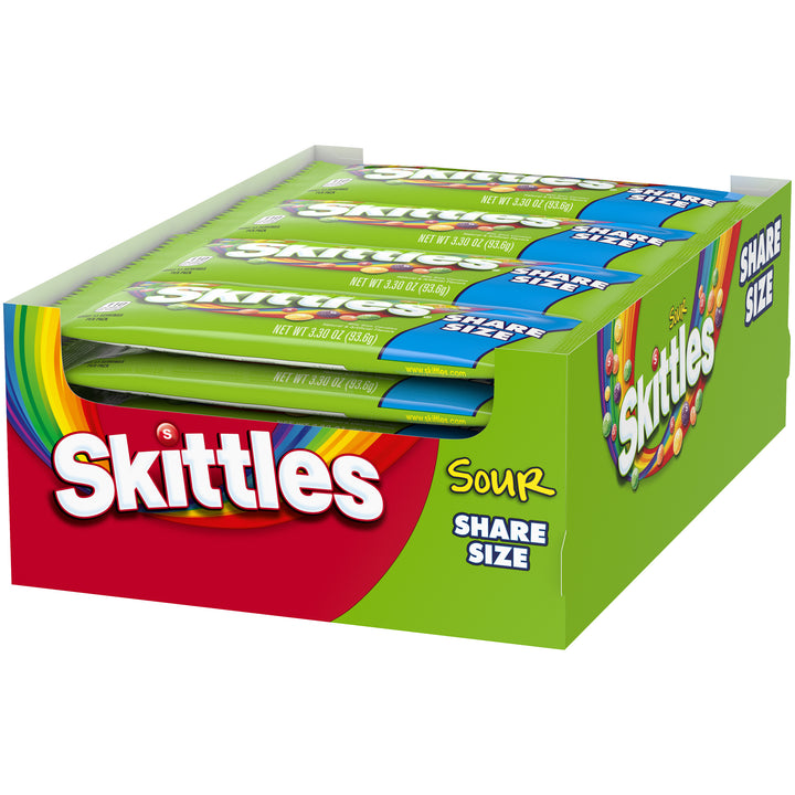 Skittles Tear/Share Sours Share Pack-3.3 oz.-24/Box-6/Case