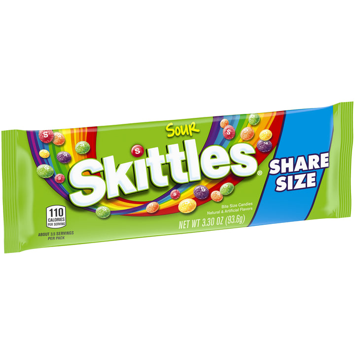 Skittles Tear/Share Sours Share Pack-3.3 oz.-24/Box-6/Case