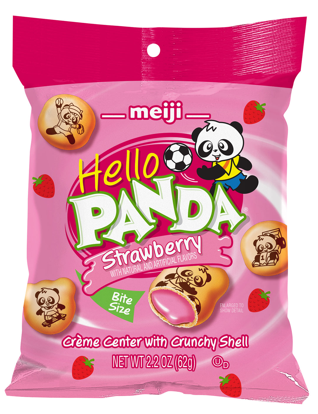 Hello Panda Strawberry Creme Filled Bite Size Cookie-2.2 oz.-6/Box-4/Case