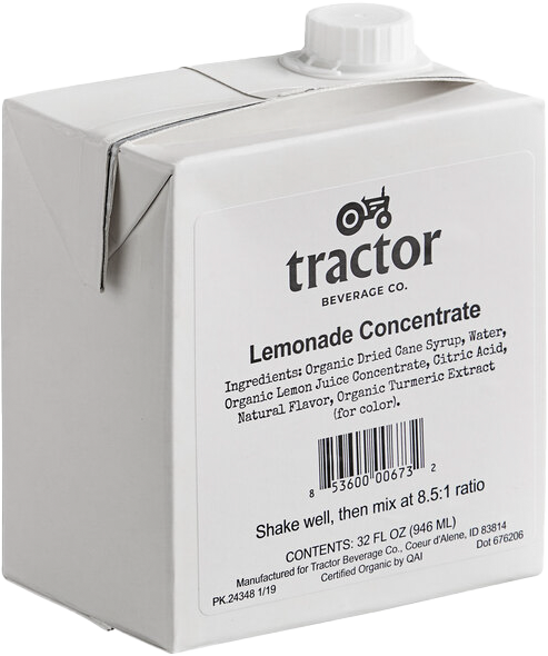 Tractor Beverage Co Organic Lemonade Concentrate-32 oz.-12/Case