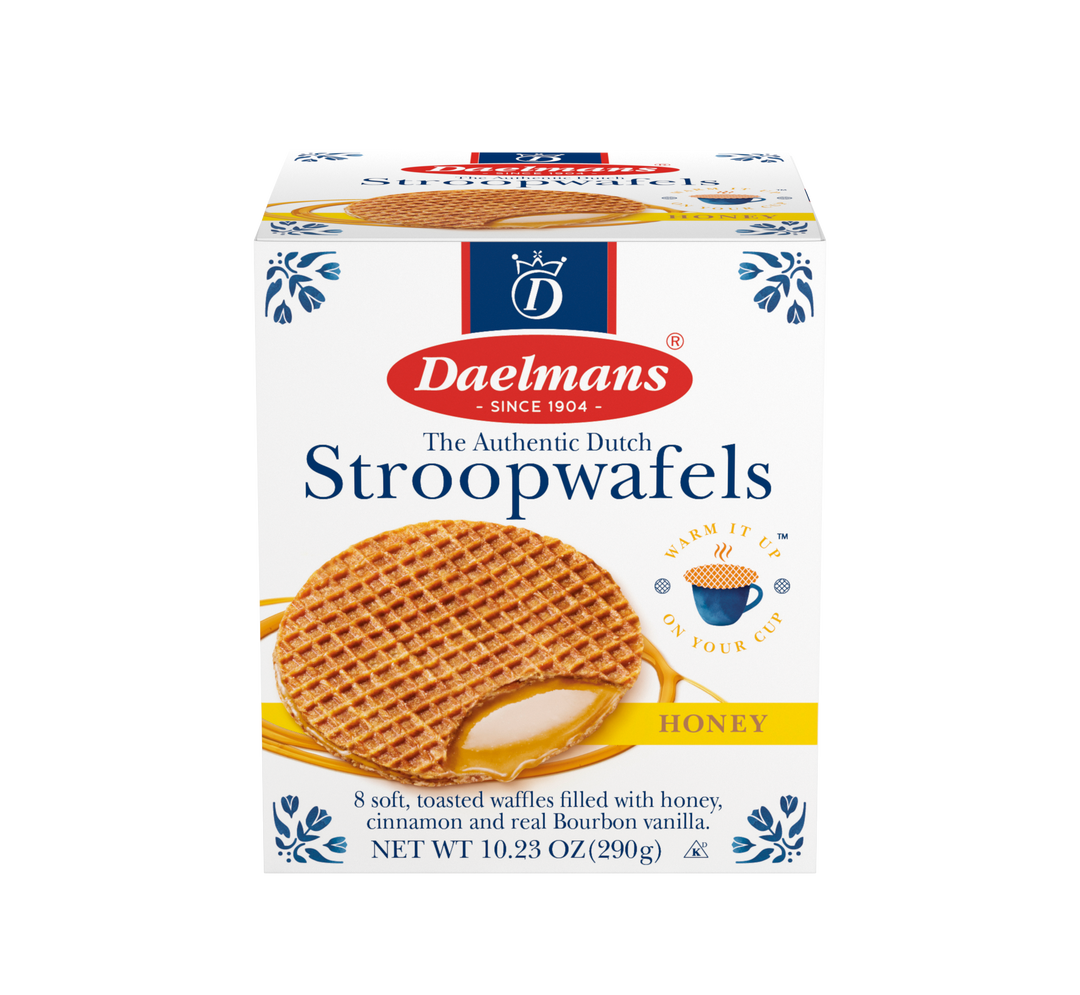 Daelmans Jumbo Honey Stroopwafel Cube Box Display 8/10.23 Oz.