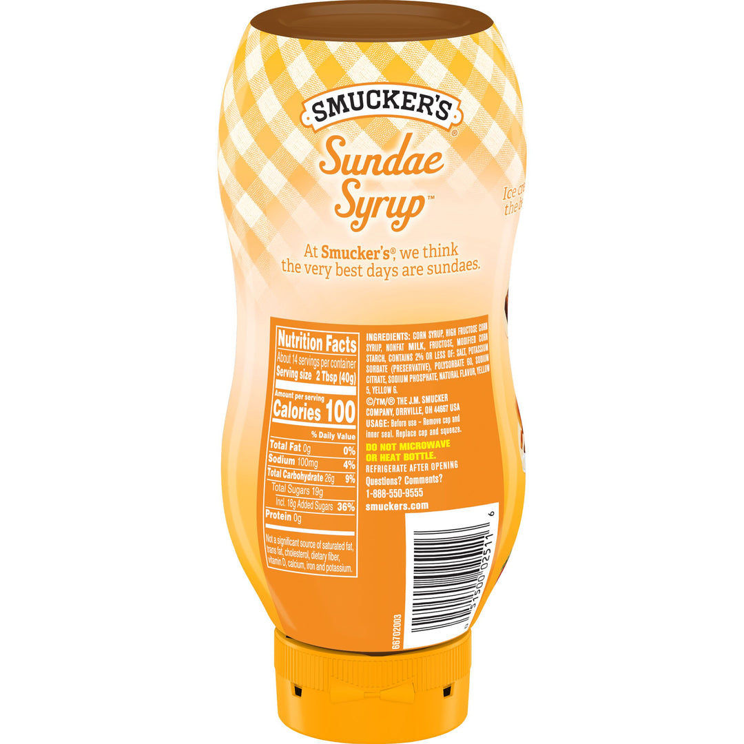 Smucker's Sundae Butterscotch Syrup Bottle-20 oz.-12/Case