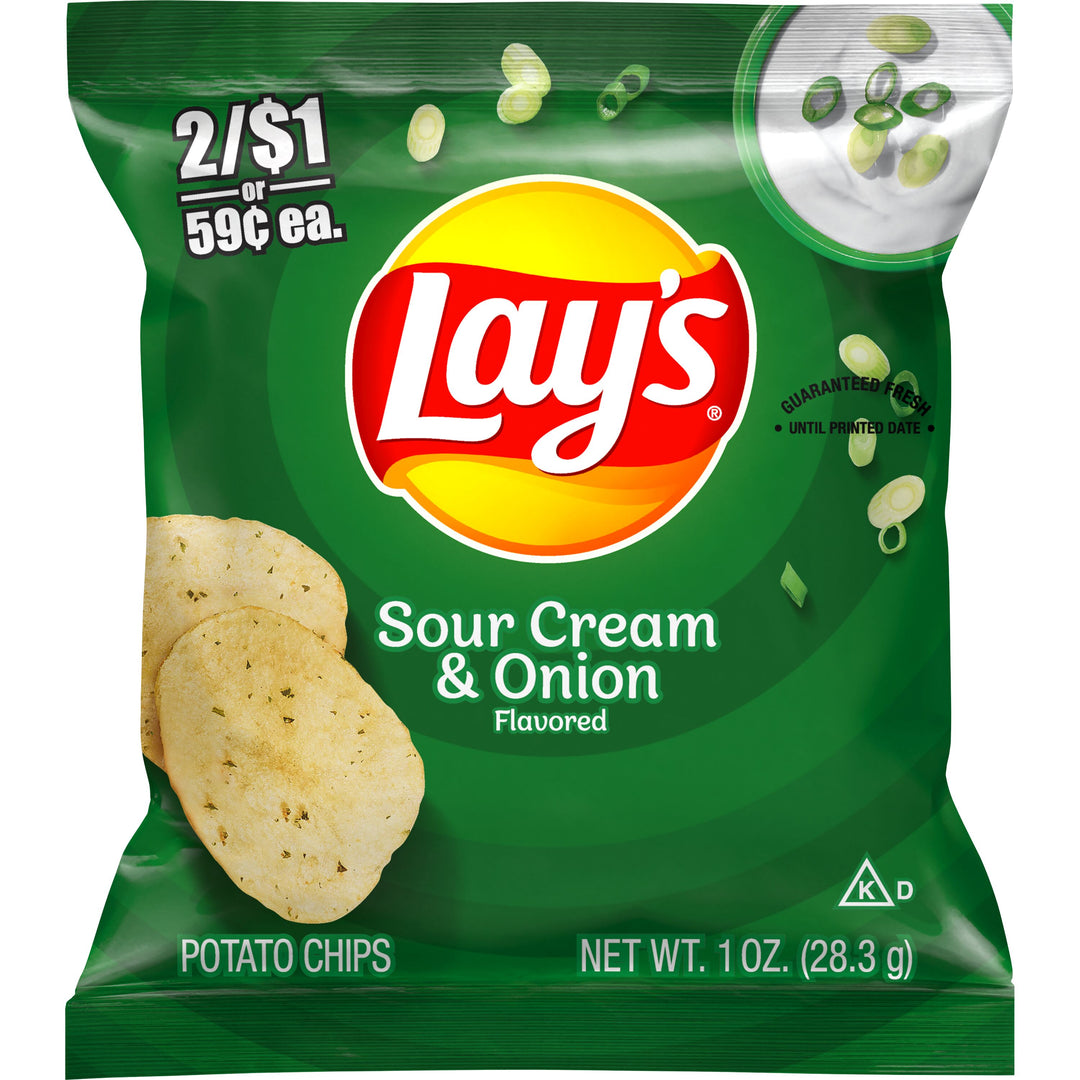 Lay's Sour Cream & Onion Potato Chips-1 oz.-104/Case