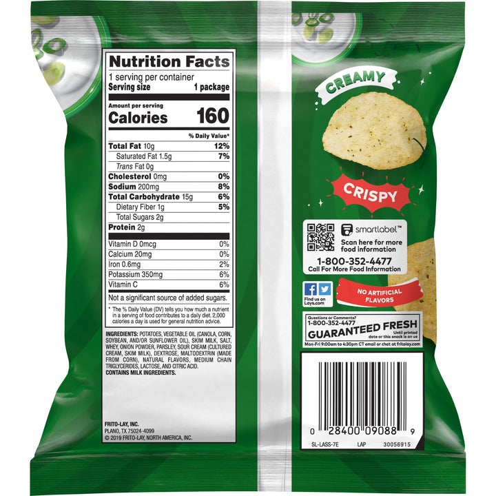 Lay's Sour Cream & Onion Potato Chips-1 oz.-104/Case